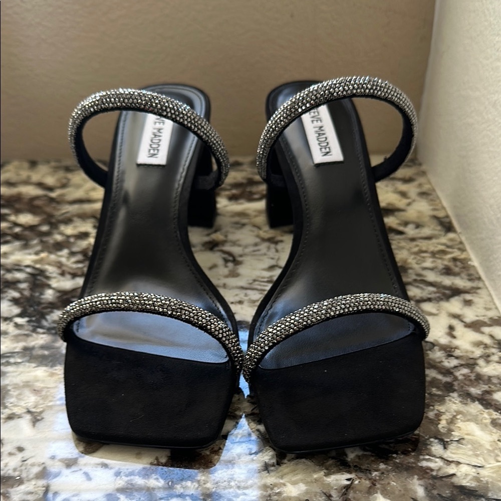 Steve Madden Black Strappy Heels